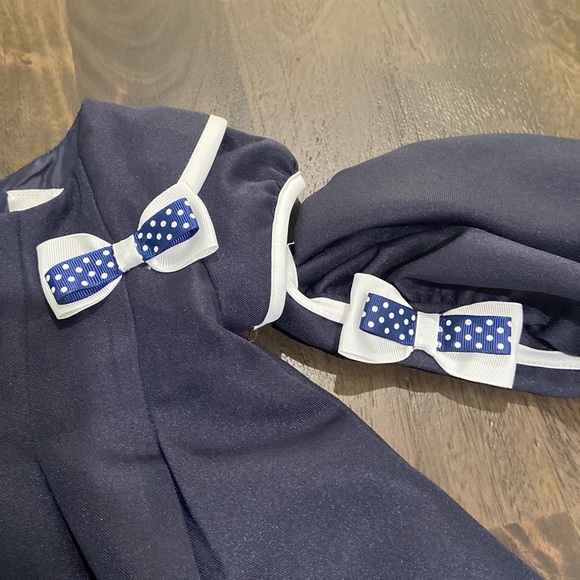 Rare Editions 3 piece 12 month navy and white sailor dress, hat, and bloomers 💕 - Picture 7 of 11